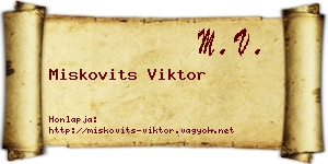 Miskovits Viktor névjegykártya