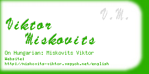 viktor miskovits business card